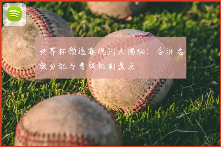 世界杯预选赛规则大揭秘：各洲名额分配与晋级机制盘点